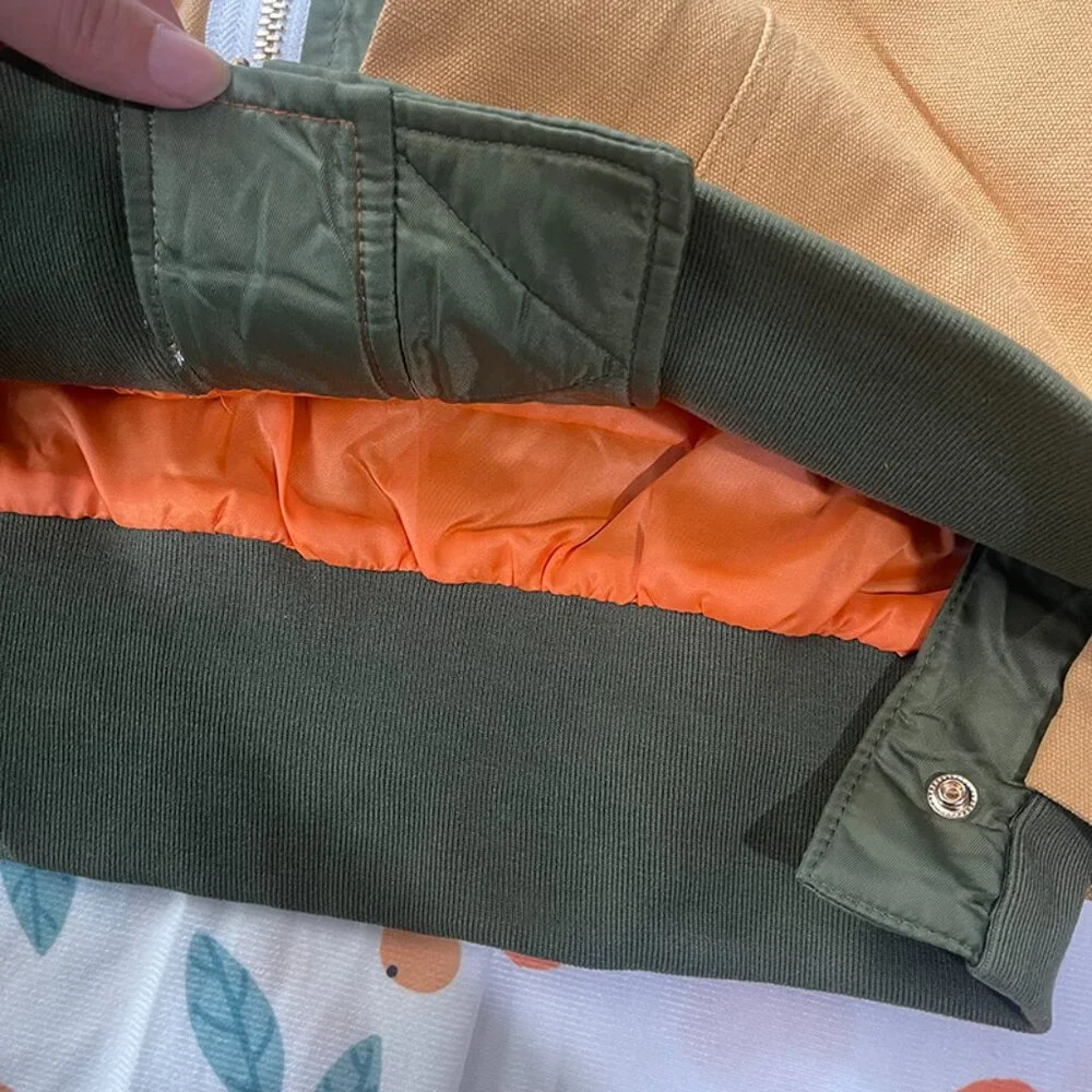 Carhartt Tan Jacket with Olive Trim and Black Collar - Picture 5 of 13